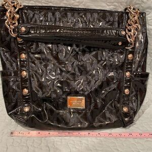 Michael Kors Black Embossed Shoulder Bag